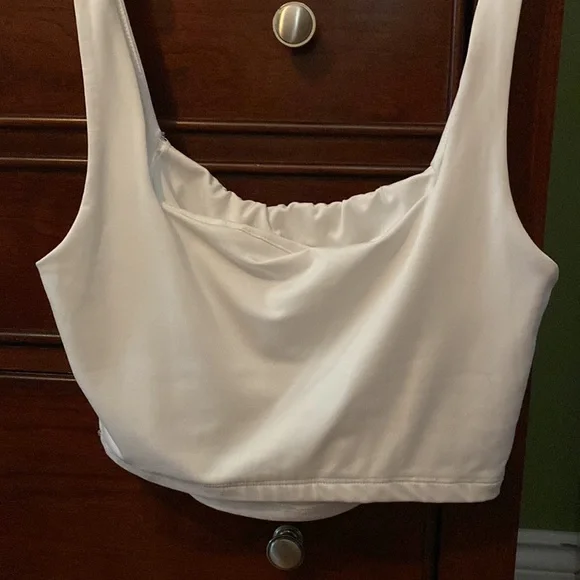 White Ruched Bust Crop Top - Picture 6 of 6